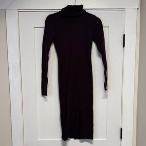 Express Dark Purple Long Sleeve Sweater Dress